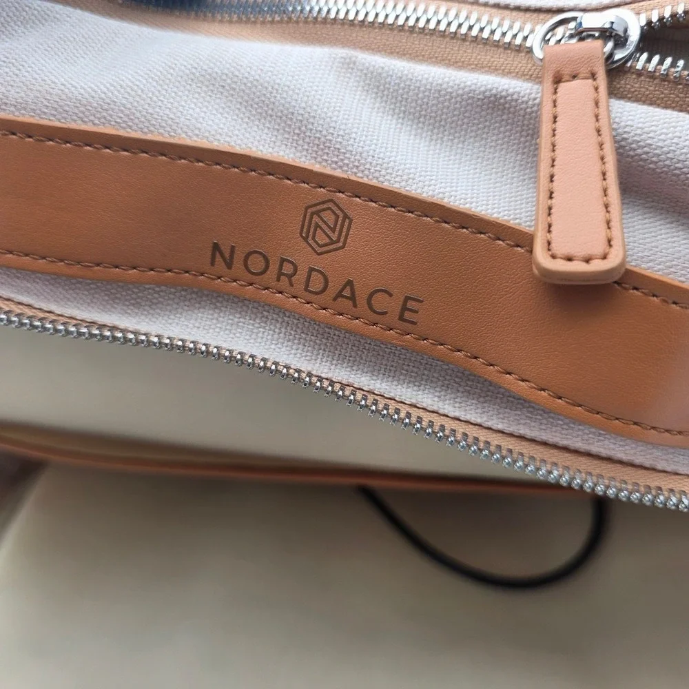 Nordace Siena Smart Backpack Beige ‎  Laptop Charging Travel Bag Luxury Neutral